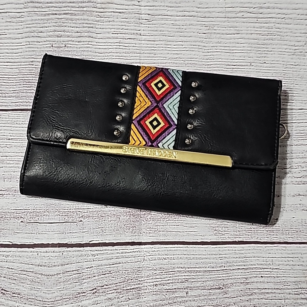Steve Madden black leather wallet